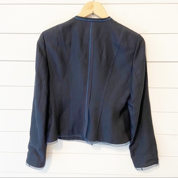 DKNY/Donna Karan Blue 100% Silk Panel Suit Jacket - Picture 2 of 12